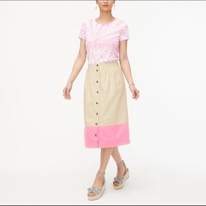 J Crew Factory Color-block Midi Skirt NWOT!